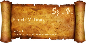 Szerb Vilmos névjegykártya